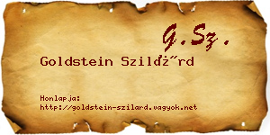Goldstein Szilárd névjegykártya
